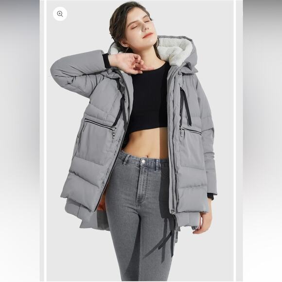 OROLAY 092 Universe Classics Women's Thickened Down Jacket Gray Size Large New - Picture 3 of 9